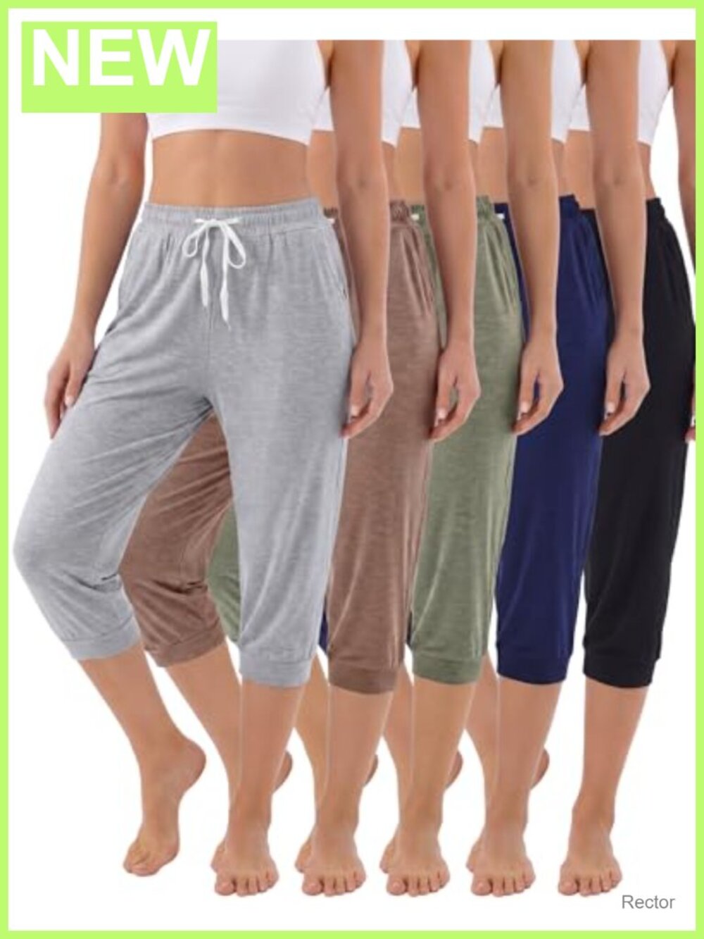 5 Pack Capri Joggers Women Sweatpants Drawstring